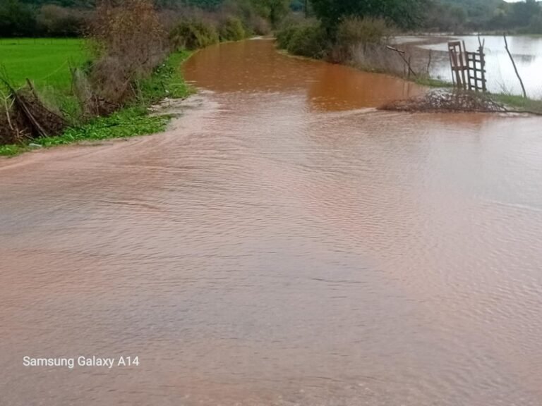 Αετός Ξηρομέρου: Μεγάλα ύψη βροχής, πολύ νερό σε δρόμους και χωράφια (φωτο)